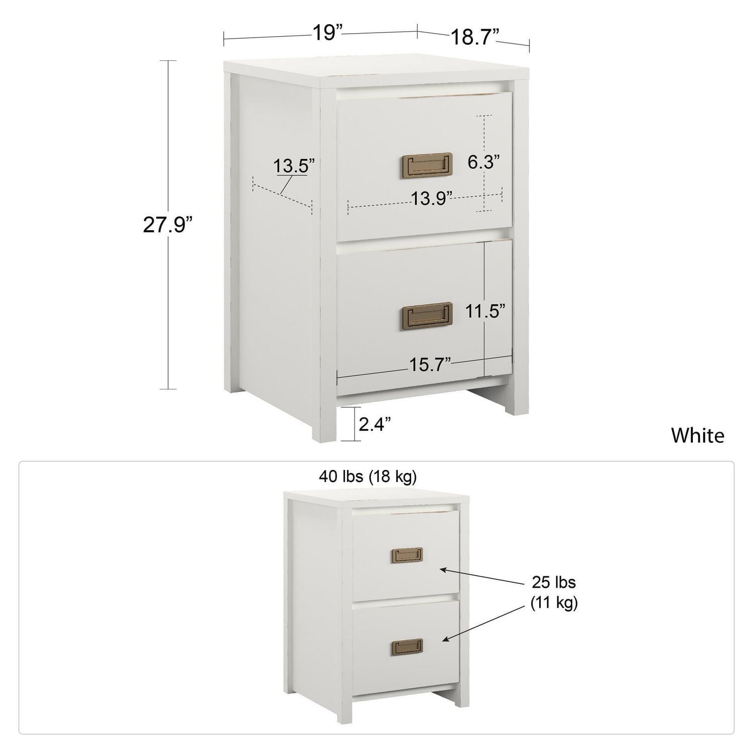 Table de nuit Monarch Hill Haven, blanc