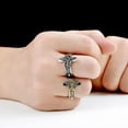 thumbnail image 6 of JAJAFOOK Men's Vintage Stainless Steel Jesus Cross Band Crucifix Ring,Gold 11, 6 of 7