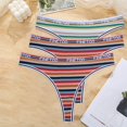 thumbnail image 1 of FINETOO 3 unids/set mujer algodón sin costuras Tanga Sexy colorido rayas lencería bragas S-XL tangas mujer letra cintura ropa interior Tan Jianjun unisex, 1 of 2