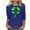 Navy, variant on Womens Funny St Patricks Day Shirts 3/4 Sleeve Crewneck Green Graphic Comfy Casual Loose Fit Tee Shirts Pullover Tops (XL, White)