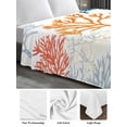 thumbnail image 6 of Colorful Coral California King Size Flat Sheet, Wrinkleproof & Fadeproof Cooling Flat Bed Sheet Only, Coastal Ocean Abstract Gradient Sea Breathable Soft Bedding Top Sheets 108 x 98 Inches, 6 of 8