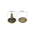 thumbnail image 2 of 50 Sets Leather Rivets Bronze Tone 10mm Double Cap Brass Rivet Studs, 2 of 5