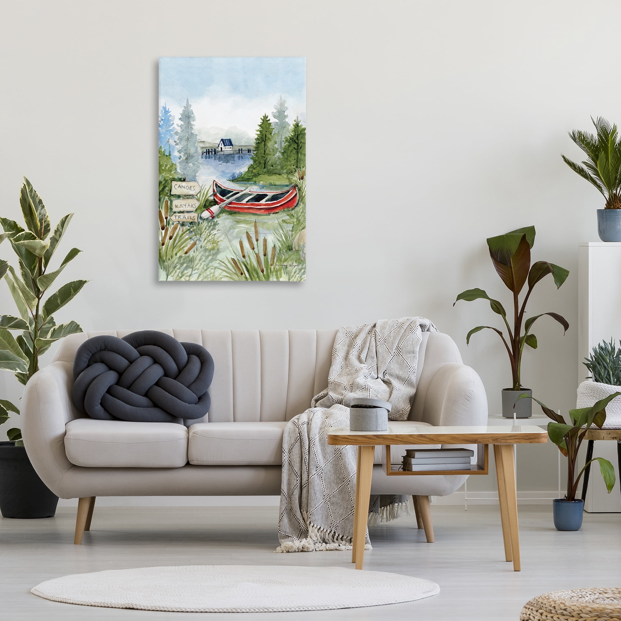 Stupell Industries Canoe On Lake Canvas Wall Art, design by Susan Winget