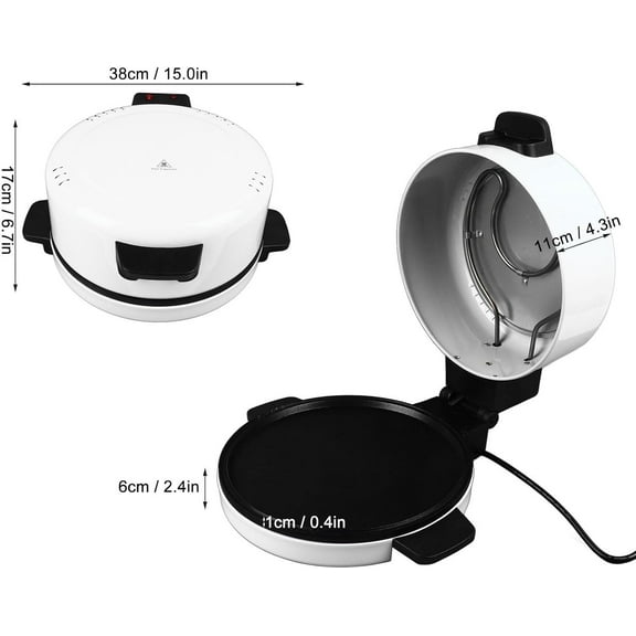 12 Inch Countertop Pizza Maker, 2000W Electric Pizza Oven with Fast & Efficient Cooking for Crispy Crusts (US Plug 110V)
