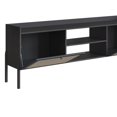 thumbnail image 6 of Boho 72" Tv Stand for up to 80" Tv's Wood Legs and Rattan 2 Door-Nero Black, 6 of 7