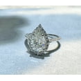 thumbnail image 4 of 4 Carat Moissanite Engagement Rings for Women D Color VVS1 925 Sterling Silver Pear Cut Moissanite Promise Rings Lab Created Diamond Rings Simulated Diamond Wedding Rings, 4 of 6