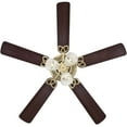 thumbnail image 4 of Westinghouse Lighting  Vintage 52-Inch Indoor 5-Blade Ceiling Fan, Dimmable LED Light with Clear Ribbed Glass Polished Brass Brass Polished, 4 of 8