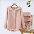 thumbnail image 2 of Elainilye Fashion Women Pajama Sets Casual Winter Fleece Loungewear Long Sleeve Nightwear Two Piece Sets Homewear,Pink, 2 of 9