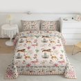 thumbnail image 2 of Homewish Vintage Flower Floral Queen Comforter Set, Leopard Flamingo Deer Wildlife Bedding Sets, Bohemian Western Style Reversible Bedding Comforter Set, Lightweight Room Decor, 3 Pieces, 2 of 8