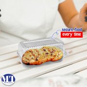 MT Products Disposable Clear Plastic Container with Hinged Lid - Pack of 40