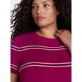 thumbnail image 4 of Terra & Sky Women's Plus Sweater Top with Short Sleeves, Lightweight, Sizes 0X-5X, 4 of 6