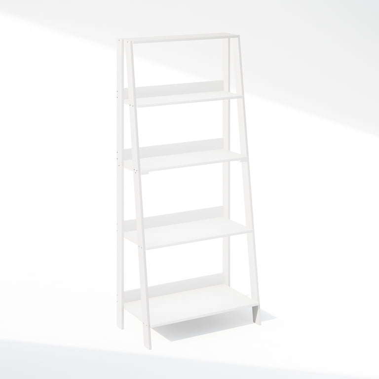 Furinno Ladder Bookcase 5-Tier, White photo 3