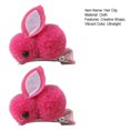 thumbnail image 7 of opolski 1 Pair Winter Plush Bunny Hairpins Hair Clips Vivid Color Creative Shape Adorable Sweet Hairpins Hair Accessory for Kids Pink, 7 of 7