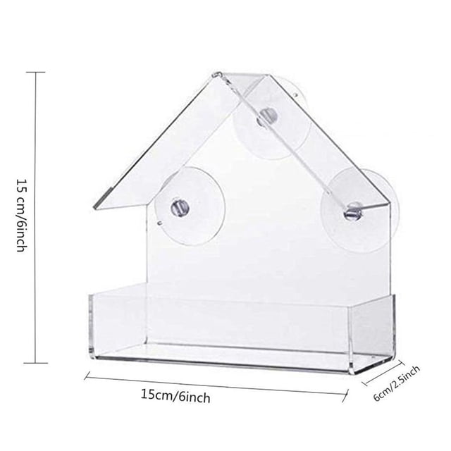 stanreset Clear Acrylic Bird Feeder Window Bird Feeders with Strong Suction Cups for Outside Window