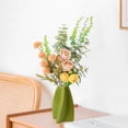 thumbnail image 6 of Plastics Flower Vase, White Textured Decorative Floral Vase, Elegant Bud Vase for Artificial Bouquet Arrangement, Flower Vase For Family Wedding Room Dining Table Home Decor, 4.4*6.7 in, 6 of 9