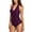 Purple B, variant on Csndyce Women's One Piece Swimsuits Sexy Criss Cross-Back V Neck Tummy Control Swimwear Female