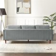 thumbnail image 5 of Hudson Living Room Mid Century Modern Pillow Back Velvet Sofa in Gray, 5 of 8