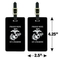 thumbnail image 4 of Proud Wife of a Marine USMC White Logo on Black Officially Licensed Luggage ID Tags Suitcase Carry-On Cards - Set of 2, 4 of 6
