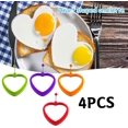 thumbnail image 2 of Silicone Egg Rings, 4pcs Non-Stick Egg Molds for Frying Eggs,Pancake Molds Egg Pod (Heart Shape), 2 of 5