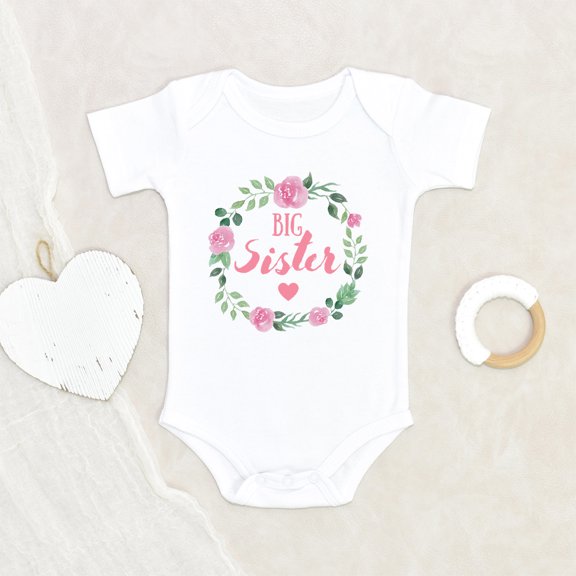 Pregnancy Announce Clothes - Promoted Big Sis Clothes - Big Sis Announcement Clothes - Flower Baby Clothes