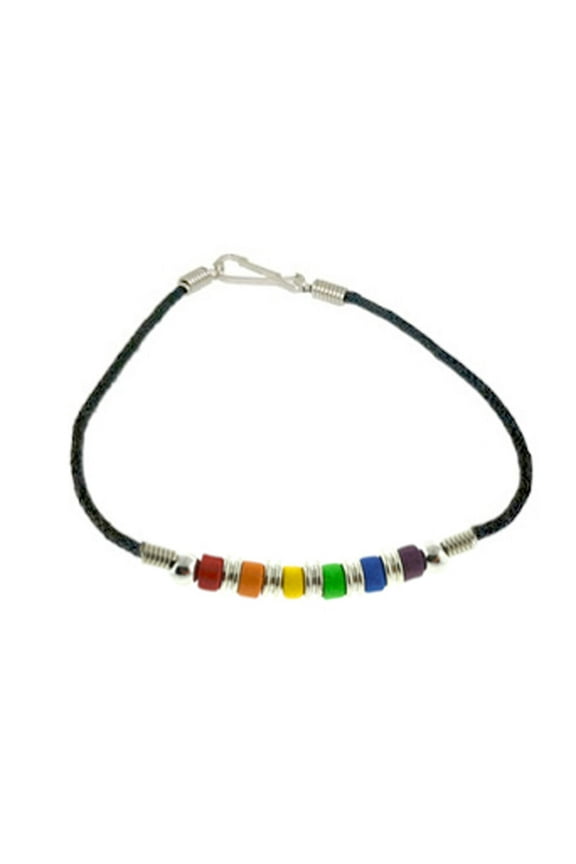 - Rainbow Plain Bead Wristlet Bracelet Gay Lesbian LGBT Pride Jewelry