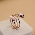 thumbnail image 3 of Qarigey Anillo de apertura para mujer, anillos de animales de cobre, joyería chapada en mano ajustable para novia para citas, joyas de regalo para Ropa, zapatos y accesorios Miscelánea Qarigey AP014533-01, 3 of 6