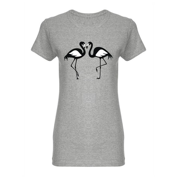 Flamingos Pair Shaped T-Shirt Women -Image by Shutterstock, Female Small