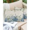 thumbnail image 6 of Blue Flowers Throw Pillow Cover 20 x 36 Inch Decorative Pillow Cover Green Eucalyptus Floral Country Beige Lumbar Pillowcase Seasonal Rectangle Cushion Case for Couch Sofa Bed Living Room, 6 of 7