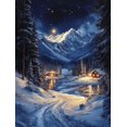 thumbnail image 1 of Qisvanset Framed Canvas Wall Art 12x16 Inch Silent Night Starry Forest Christmas Nature Wall Art, 1 of 5