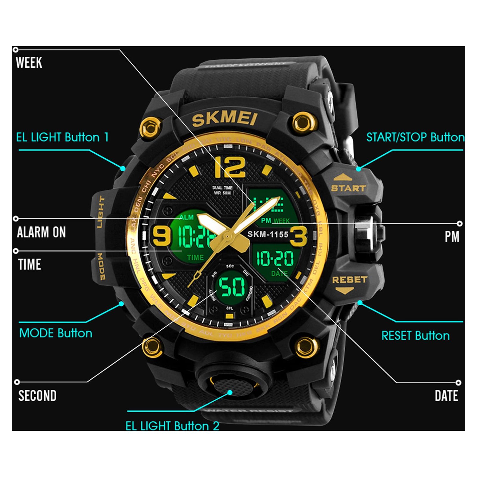 SKMEI Men's Digital Sport Watch with Waterproof Band photo 3