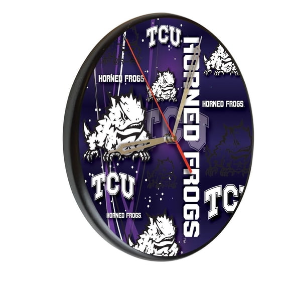 Texas Christian University 13" Solid Wood Clock