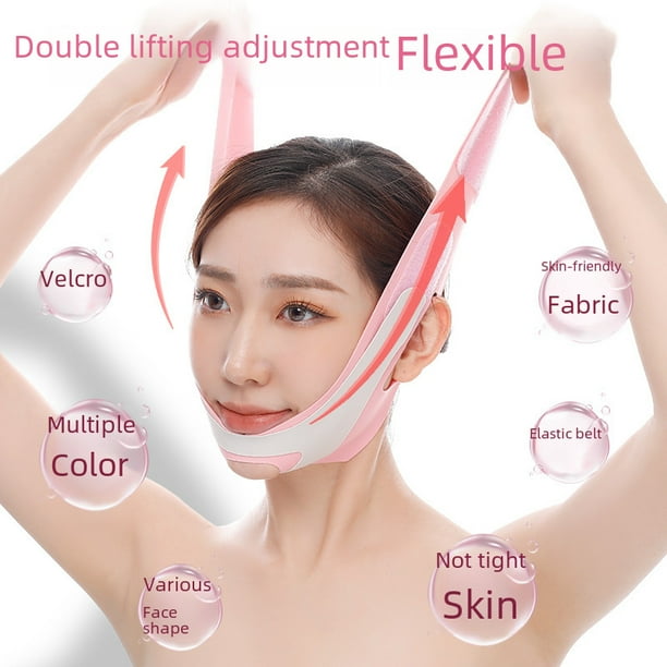 Vendaje facial elástico infrarrojo lejano en forma de V con máscara facial de plástico para rostro pequeño, cinturón elástico para mentón de TPU, herramienta para el cuidado facial