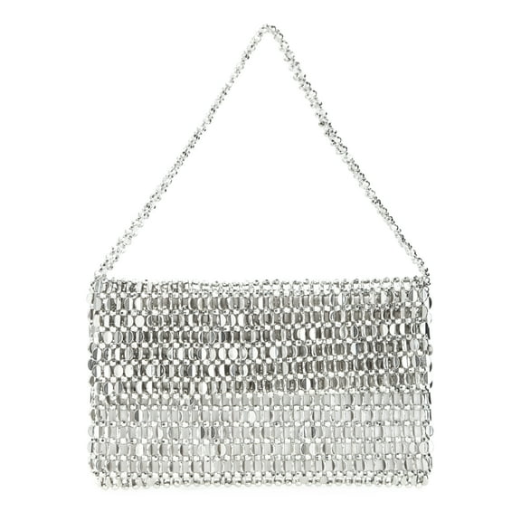 YIFEI Vintage Style Acrylic Silver Sequin Handbag Underarm Purse Evening Clutch for Wedding Party