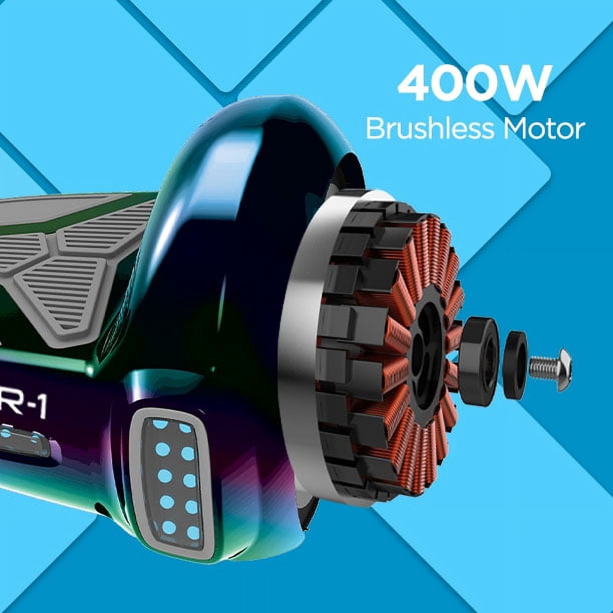 Hover-1 H1 Hoverboard, Iridescent, 264 Lbs. Max Weight, LED Lights