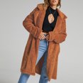 thumbnail image 3 of Women's Warm Winter Turn Down Collar Jacket Long Sleeve Casual Solid Slim Long Coat plus Size Jackets for Women 3x plus Size Lightweight Jackets Tan Jacket Crop Long Sleeve Oversized Jacket, 3 of 4