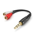 thumbnail image 1 of MYG Gold 3.5mm 1/8 Stereo Female Mini Jack to 2 Male RCA Plug Adapter Audio Y Cable, 1 of 1