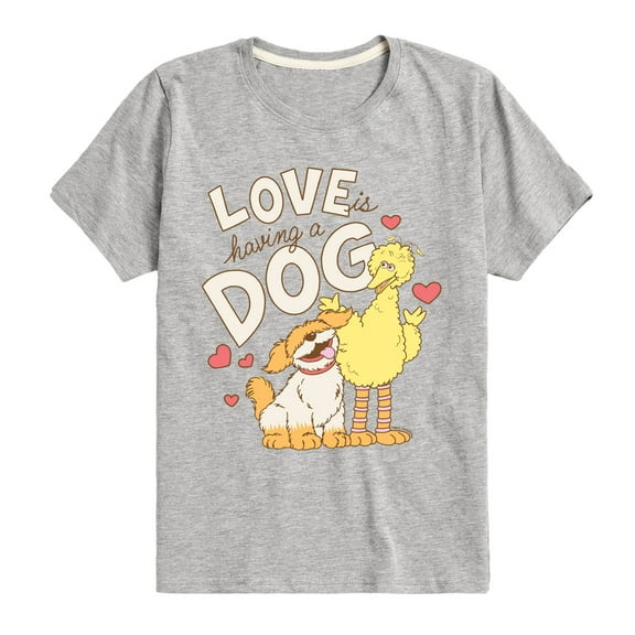 Sesame Street - Love Is Having A Dog - Toddler and Youth Short Sleeve Graphic T-Shirt