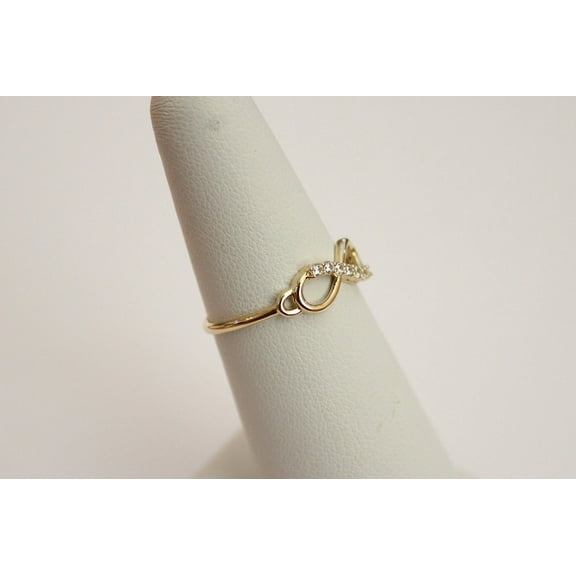 14K Yellow Gold Inifinity Sign Ring with Cubic Zirconia
