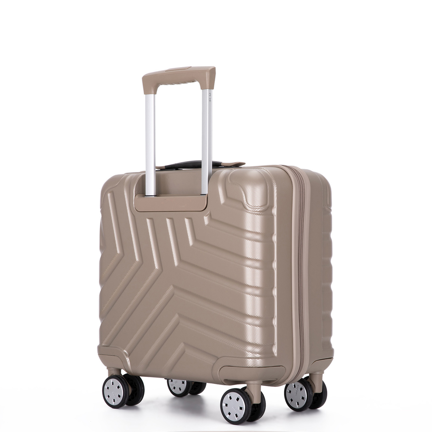 CIPACHO 16" Carry-On Luggage, Hard Suitcase Computer Case with Wheels, Gold