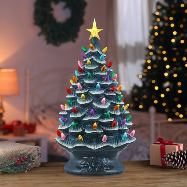 Mr. Christmas Lit Nostalgic Christmas Tree 24" Country Blue Walmart