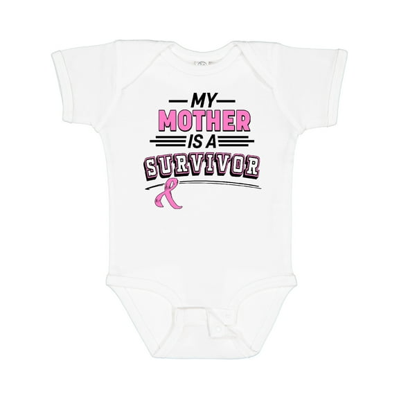 Inktastic My Mother is a Survivor Breast Cancer Awareness Boys or Girls Baby Bodysuit