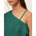thumbnail image 5 of Moomaya Solid One Shoulder Ruffled Tops, Sleeveless Casual Summer Crop Top, 5 of 8
