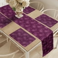 thumbnail image 2 of Ambesonne Purple Table Runner & Placemats, Persian Paisley Illustration, Placemat 4 pcs + Runner 12"x72", Plum Pink, 2 of 2