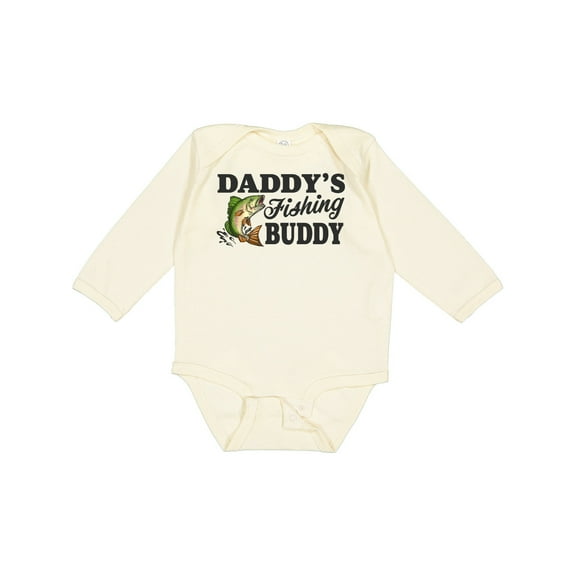 Inktastic Daddy's Fishing Buddy Boys Long Sleeve Baby Bodysuit