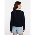 thumbnail image 3 of Time and Tru Women's Cable Knit Cardigan Sweater, Lightweight, Sizes XS-XXXL, 3 of 5