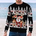 thumbnail image 2 of Telankuip 2025 Christmas Sweatshirts for Men Funny Crew Neck Pullovers Long Sleeve Christmas Print Retro Santa Claus Tops Warm Comfortable Fitted Casual Workout Sweatshirt Black4 L, 2 of 7