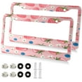 thumbnail image 2 of GZHJMY Strawberries Blueberries License Plate Frames Set of 2, Universal Aluminum License Plate Holders 2 Holes Car Tag Frames Automotive Exterior Accessories with Screw Caps Decorative, 2 of 7