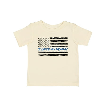 

Inktastic I Love My Mommy- Police Officer Distressed Flag Gift Baby Boy or Baby Girl T-Shirt