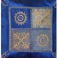 thumbnail image 3 of Blue Silk Gold Block Printing Pillow Cover/Cushion Cover From India!!, 3 of 6