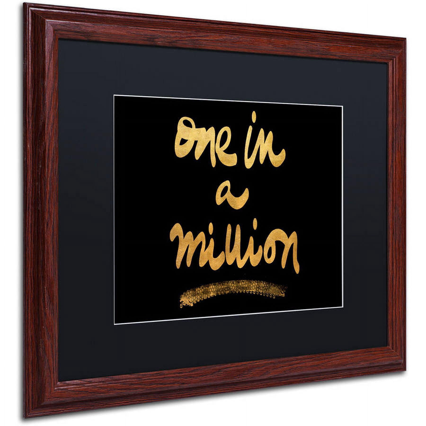 Trademark Fine Art "Million On Black" Canvas Art by Lisa Powell Braun, Black Matte, Wood Frame